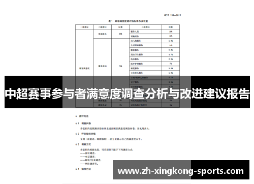 中超赛事参与者满意度调查分析与改进建议报告